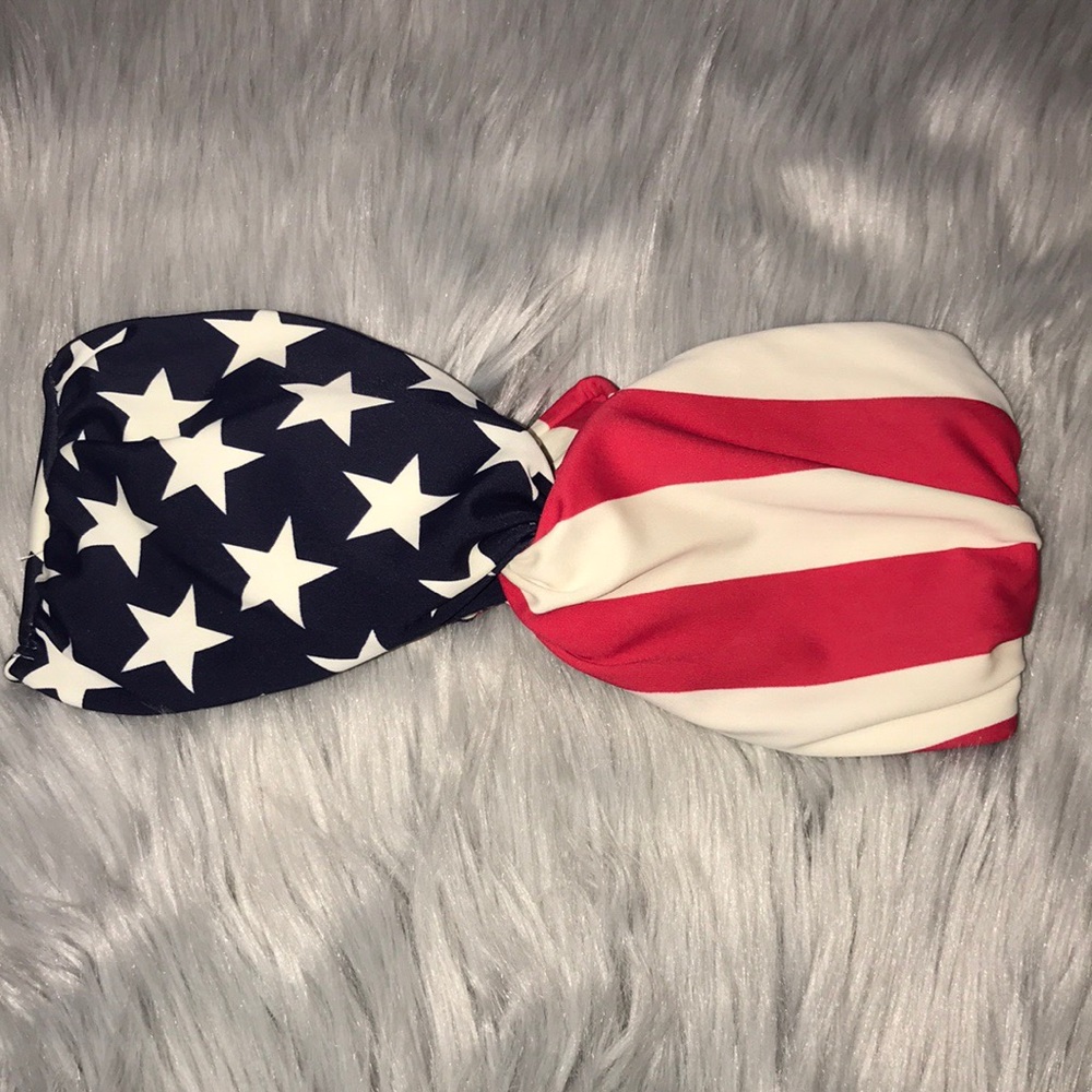 USA Flag Bandeau Bikini Top